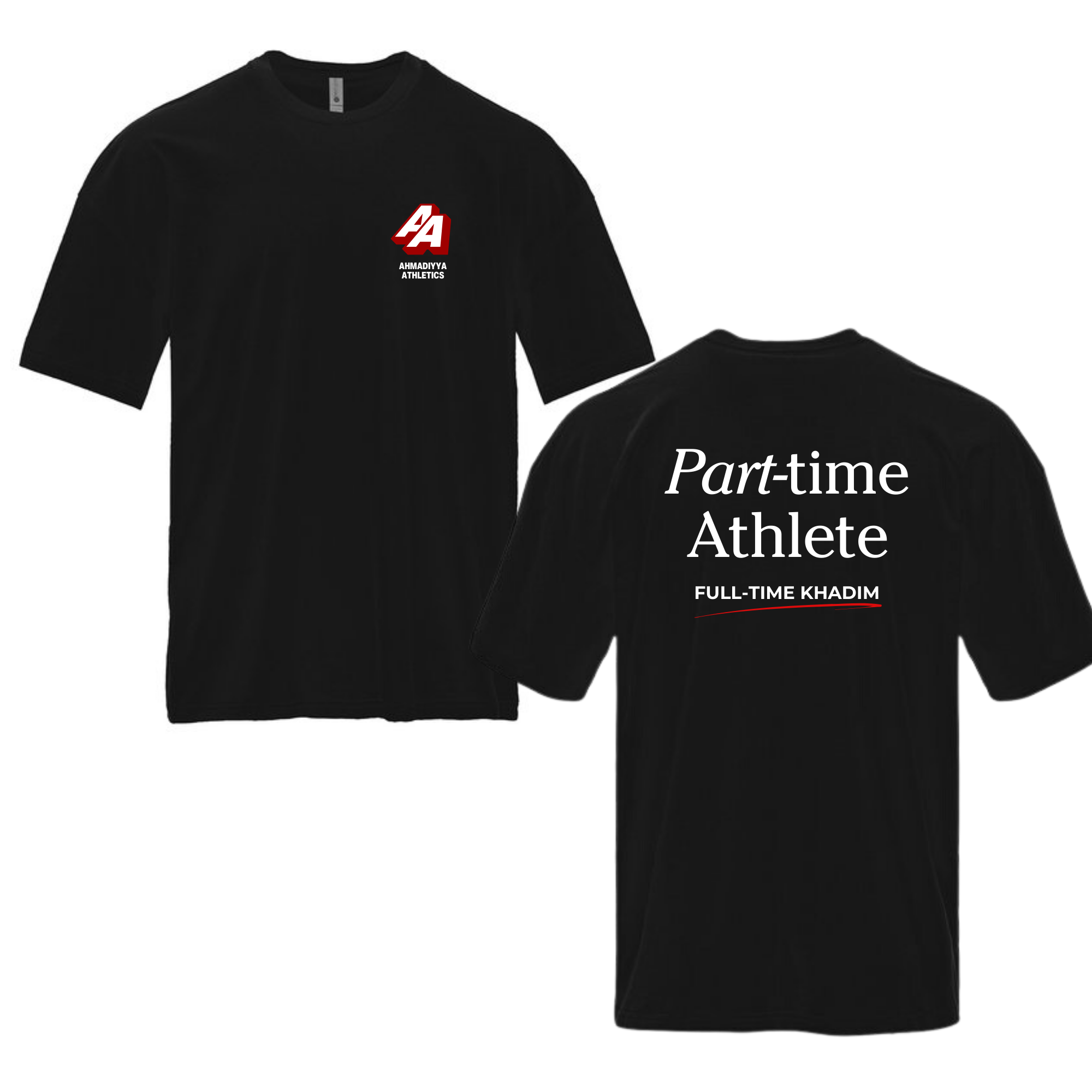 Part-Time Athlete Oversized T-Shirt (Black) - Majlis Khuddamul